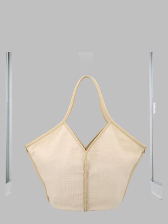 Hereu Womens Shoulder Bag Calella Ivory Linen Recycled
