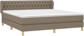 vidaXL Vidaxl - Cama Box Spring Con Colch&oacute;n Tela Gris Taupe 180x200 Cm