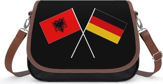 Generic Albania Germany Flag Small Womens Crossbody Bags Shoulder Handbag with Adjustable Strap for Travel