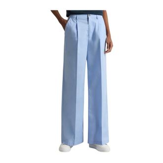 Woolrich Wide Trousers, female, Blue, W29, Wide Chino Trousers