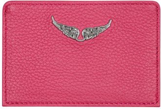 Zadig&Voltaire Womens Card Case Pink Calfskin Cases