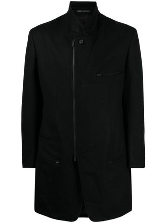 Yohji Yamamoto felted wool coat - men - Cupro/Wool - 2 - Black