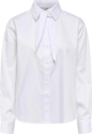 Jacqueline de Yong Klassiek Katoenen Shirt met Lange Mouwen - Dames - Overhemden - Wit - L - Katoen - Overhemden