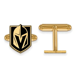 Diamond2Deal Sterling Silver Yellow Gold Plated Vegas Golden Knights Cuff Links