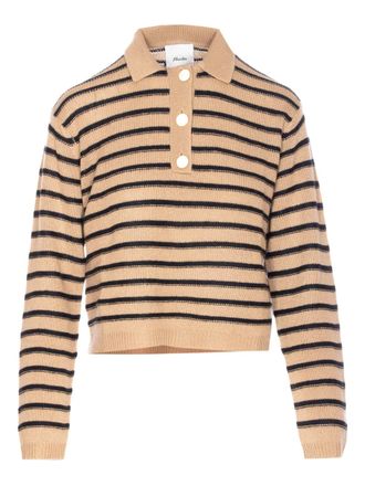 Allude Gestreepte polotop - Bruin