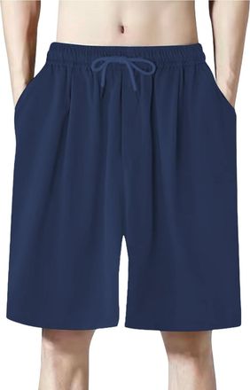 Generic Jogging Shorts for Men UK Breathable Lightweight Sweatpants Quick-Drying Solid Color Halfpants Loose Fit Casual Smart Short Elasticated Waist Drawstri