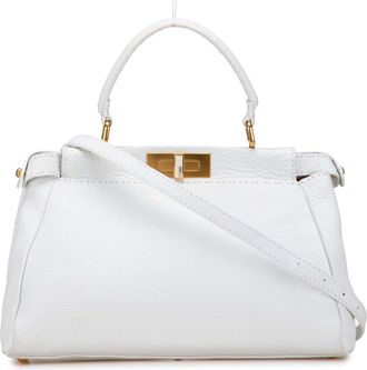 Fendi Pre-owned Womens Peekaboo Iconic Top Handle Bag - White Leather - One Size