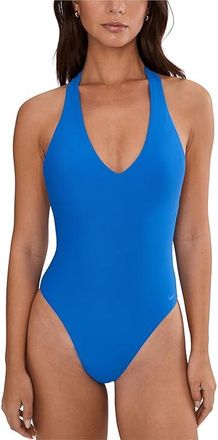 Nike Hydralock Luxe V-neck One Piece Womens Swimsuits One Piece Blue Crystal : XL, Nylon/Spandex