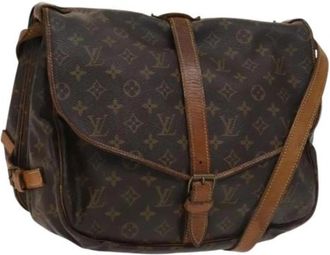 Louis Vuitton Tweedehands Canvas Louis Vuitton tassen - Dames - Vintage Schoudertas - Bruin - ONE Size - Leer - Vintage