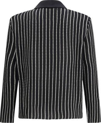 Jil Sander Mens Embroidered Crochet Cardigan City Cotton Sweater