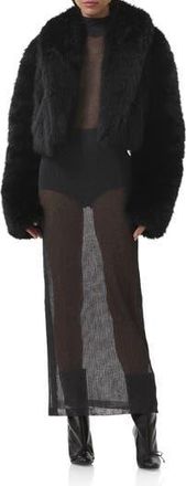 AFRM Stephanie Faux Fur Jacket in Noir at Nordstrom Rack, Size X-Small