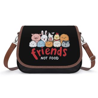 Generic Friend Not Food Vegan Life Fashion Womens Crossbody Bags Novelty Handbag Shoulder Bag Purse