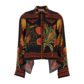 Blumarine Shirts, female, Multicolor, Size: XS Printed Twill Shirt
