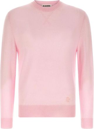 Jil Sander Round-neck Knitwear, male, Pink, XL, Virgin Wool Jumper
