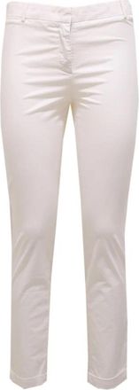 Fabiana Filippi Witte Katoenen Broek Assisi 21 - Dames - Slim Fit Broeken - Wit - 2XS - Katoen - Broeken