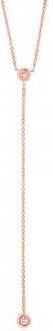 Allurez 0.10ct 14k Rose Gold Diamond Lariat Necklace
