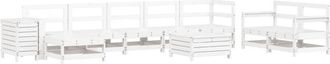 vidaXL vidaXL 10 Piece Garden Sofa Set White Solid Wood Pine