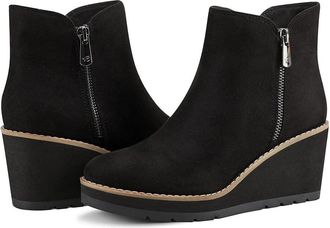 Easy Spirit Jayda Boots Womens Black Suede Wedge Heel Ankle Bootie LION75