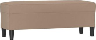 vidaXL Banco de cuero sintético color capuchino 100x35x41 cm vidaXL