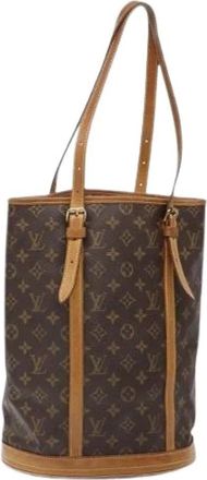 Louis Vuitton Tweedehands Canvas Louis Vuitton tassen - Dames - Vintage Tas - Bruin - ONE Size - Leer - Vintage