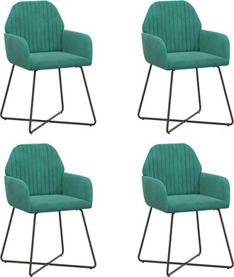 vidaXL Sillas De Comedor 4 Uds. Terciopelo Tuquesa 55 X 50 X 84 Cm Vidaxl