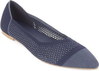 Elie Tahari Antigua Knit Pointed Toe Flat in Denim at Nordstrom, Size 8.5