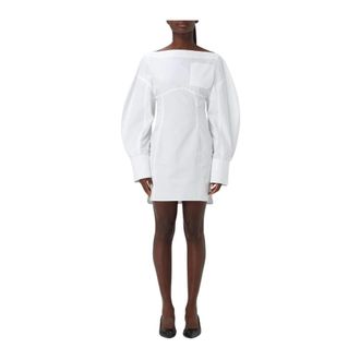 Jacquemus Kleedjes, Dames, Wit, XS, Katoen, Elegante Witte Overhemdjurk
