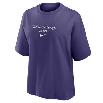 Nike TCU Authentics Nike Womens College Boxy T-Shirt in Purple | ZW12573TCUN-ORC