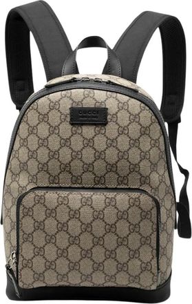 Gucci Pre-owned Backpacks, female, Brown, Size: ONE SIZE Pre-owned Vintage Monogram Canvas Backpack