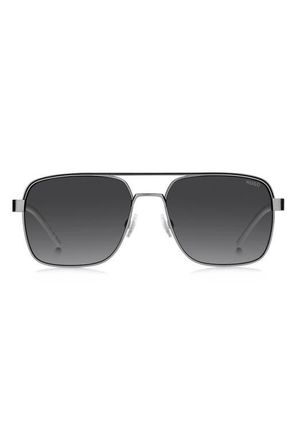 BOSS 57mm Square Sunglasses in Matte Ruthenium/Dark Grey Sf at Nordstrom