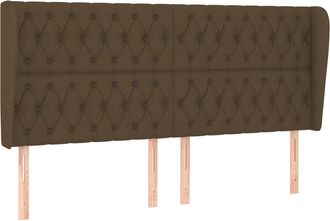 vidaXL Cabecero Con Orejas De Tela Marr&oacute;n Oscuro 203x23x118/128 Cm Vidaxl