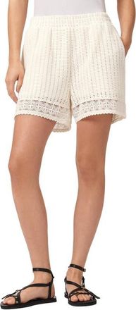 AllSaints Elma Open Stitch Lace Trim Shorts in Mallow White at Nordstrom, Size X-Small
