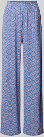 Smith & Soul Wide Fit Stoffhose aus reiner Viskose mit Allover Motiv-Print in Bleu, Gr&ouml;&szlig;e XXL