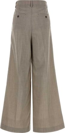 Weekend Womens Cappuccino Wool Wide-Leg Ovvio Pant Exterior: Virgin Pantaloni Trousers