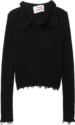 Charles Jeffrey Loverboy Vest met franje en knoop - Zwart