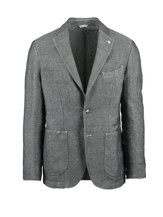 L.B.M. 1911 Grey Linen Cotton Rounded Jacket