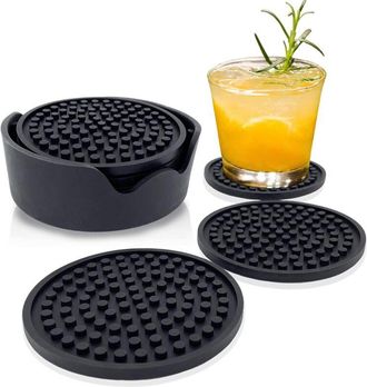 OEM Sous-verre - Silicone - 11 Cm - Antid&eacute;rapant - Para Cafetera Cerveza Bebidas Calientes O Fr&iacute;as - Pack De 6
