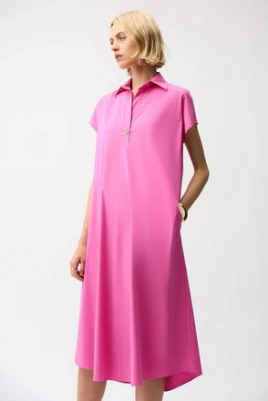 Joseph Ribkoff Trapeze Midi Shirt Dress In Pink Sherbet