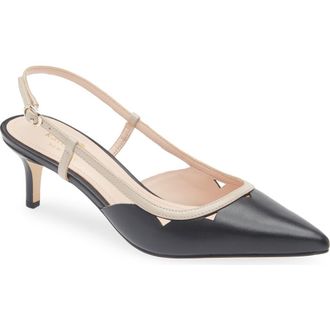 Kate Spade New York Veyda Slingback Kitten Heel Pump in Black/warm Beige at Nordstrom Rack, Size 8.5