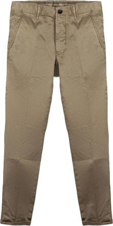 Incotex Stretch Katoenen Chinos - Heren - Chinos - Groen - W32 - Katoen - Broeken