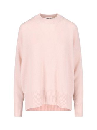 Jil Sander Cashmere Sweater In Pink Knitted Crew Neck