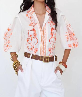 Banjanan Tilly Long Sleeve Top In Tidepool Blush