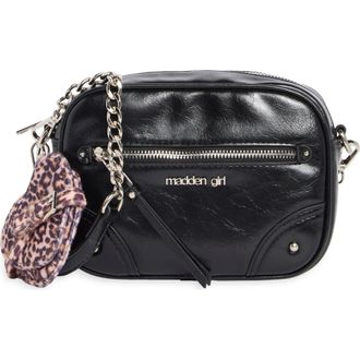 Madden Girl Crinkle Faux Leather Camera Crossbody Bag with Pouch in Black at Nordstrom Rack