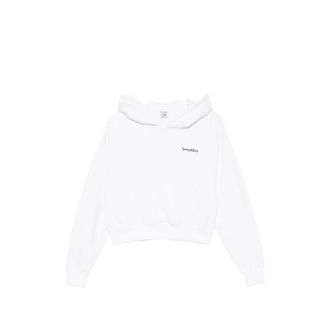 Sporty & Rich Elon Logo-embroidered Cropped Hoodie