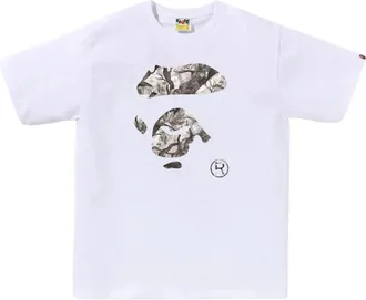 A Bathing Ape Tree Edge Camo Ape Face T-Shirt White 1L80-110-032-WHT