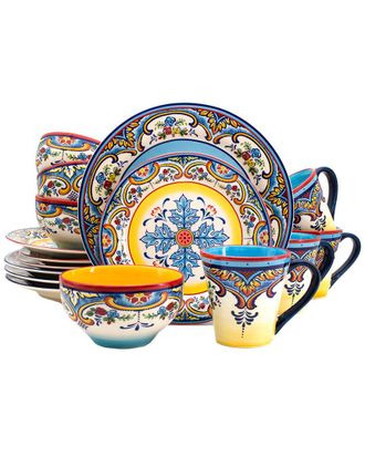 Euroceramica Zanzibar 16Pc Earthenware Dinnerware Set