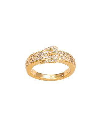 Suzy Levian Suzy Levian Silver Cz Buckle Ring