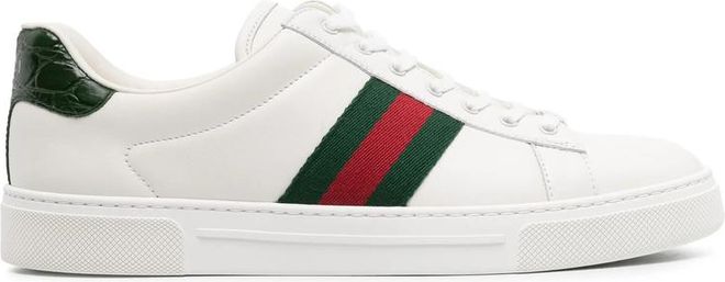 Ace Striped Reptile-effect Sneakers