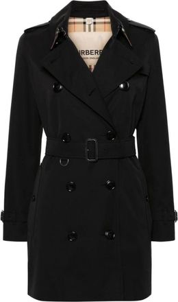 Burberry Zwarte Katoenen Gabardine Trenchcoat - Dames - Trenchcoats - Zwart - 3XS - Katoen - Jassen