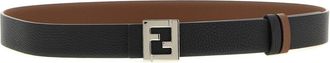 Fendi Black FF Reversible Buckle Belt
